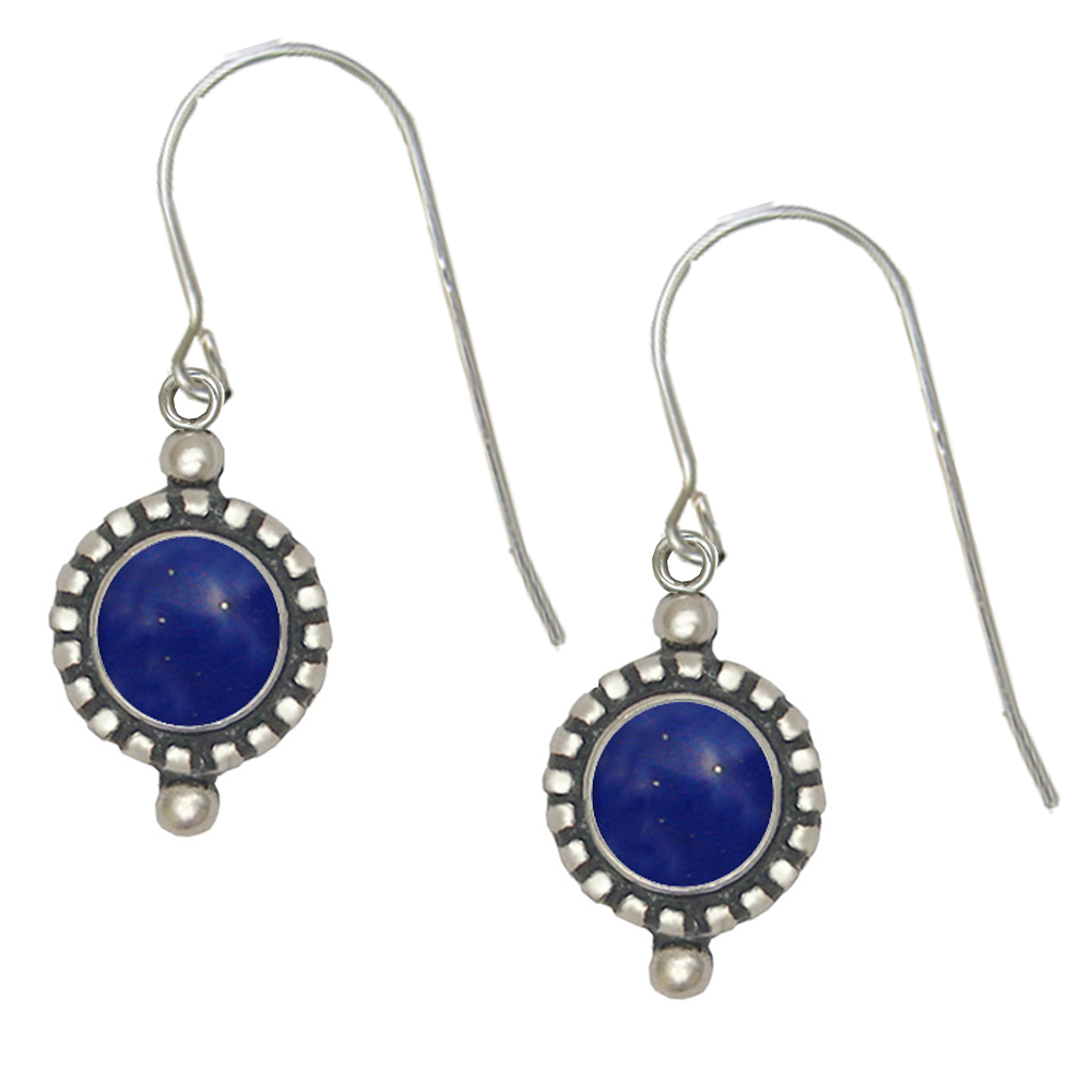 Sterling Silver Petite Lapis Lazuli Gemstone Drop Dangle Earrings